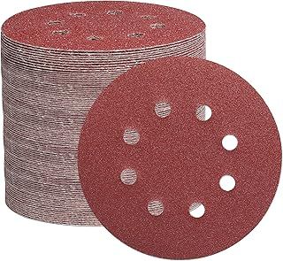 STEBRUAM 105PCS 125mm Sanding Discs, 5 Inch 8 Hole Hook and Loop Sanding Pads for Random Orbital Sander(40/60/100/150/240/320/600 Mixed Grits)