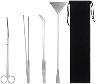 miuse Aquarium Scissor Tweezers Spatula Tool - 4 in 1 Stainless Steel Aquatic Plants Aquascaping Tools Set for Fish Starter Kits & Aquariums Tank