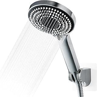 OFFO Shower Head and Hose Set, 6 Modes Handheld Shower Head Large Powerful Boosting Handheld Showerhead for Low Water Pressure ShowerHead,Chrome