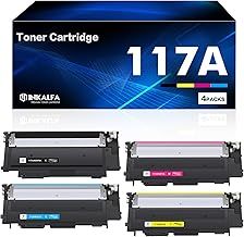 4-Pack 117A Compatible Toner Cartridges Replacement for HP 117A W2070A Color Laser 150nw MFP 179fnw 178nw 150a 178nwg 179fwg 179 178 150 W2071A W2072A W2073A (Black Cyan Yellow Magenta)