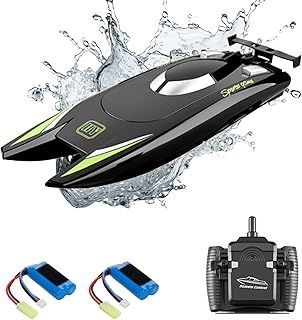 Goolsky Remote Control Boat RC Boats for Kids Adults, 15+ MPH High Speed Racing Boat With Dual Motor, 2.4G 2CH Radio Controlled Boat for Pools or Lakes with 2 Rechargeable Batteries