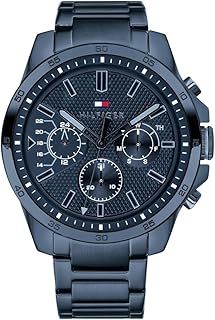 Tommy Hilfiger Analogue Multifunction Quartz Watch for Men with Silicone, Stainless Steel or Leather Bracelet, Day & Date Sub-Dials, 5ATM Water Resistant