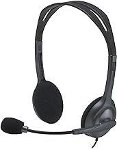Logitech H111 Wired Headset, Stereo Headphones with Noise-Cancelling Microphone, 3.5 mm Audio Jack, PC/Mac/Laptop/Smartphone/Tablet - Black