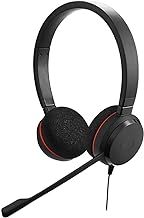 Jabra Evolve 20 Stereo Headset – Microsoft Certified Headphones for VoIP Softphone with Passive Noise Cancellation – USB-Cable with Controller – Black