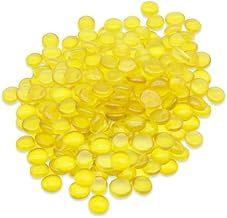 ARSUK Glass Pebbles for Aquariums, Vases & Plant Pots – Decorative Polished Stones – Colorful Gems for Crafts & Home Décor – Non-Toxic, Safe for Fish & Plants (0.455Kg, Yellow Pebbles)