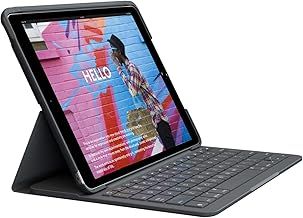Logitech Slim Folio for iPad (7th, 8th & 9th Generation) Keyboard Case with Built-in Wireless Bluetooth Keyboard, Italian QWERTY Layout - Graphite
