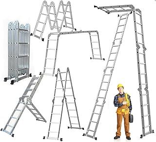 4.7M Retractable Folding Aluminum Telescopic Herringbone Multi-Purpose Home/Library/Engineering Ladder with One Tool Tray