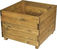 RUDDINGS WOOD Large Square Wooden Garden Planter Plant Flower Trough Timber Box Outdoor Herb Vegetables Pot
