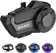 Moman Motorcycle Intercom, H2 Pro【1 Pack Black】 Helmet Wireless 5.1 Communication System with DSP&CVC Noise Cancellation Music Share AI Voice Assistant, Motorcycle-Intercom-Headset-Helmet-Motorbike