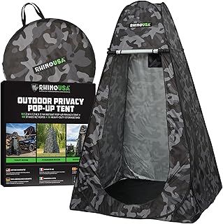 Rhino USA Portable Pop Up Privacy Changing Tent 1.2 m x 1.2 m x 2.1 m - Ultimate Outdoor Camping Shower, Camp Toilet, Rain Shelter for Beach and Camping - Lightweight and Sturdy