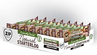 ZIP Natural Starter Log, 16 Pack, Individually Wrapped, Smokeless Instant Light, Sustainably Sourced, Fuel For Wood Burner, Stove, Indoor Fire, Chiminea or Firepit, Suitable for Smoke Control Areas