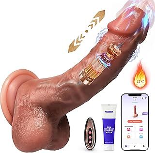 Thrusting Realistic Dildo Sex Tovs, Heating Thick Anal Dildos with Pressurized Faster 9 Telescopic & Vibrating Modes, Adult Sex Toys for Men & Women Couple Stimulation Vibrator with Strong Suction