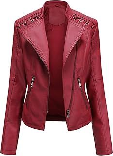 YYNUDA Women's Faux Leather Jacket Zip Up Moto Biker Classic Short Coat Floral Print