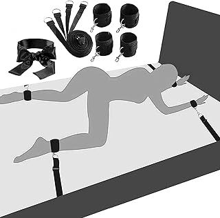 Sex Restraining Bondage BDSM Kit, Sex Toys Handcuffs Sex Bed Adult Set, Sex Toy BDSM Bondaged Restraints Sex Furniture for Couples, Adult Toys Restraints Sex Straps Collection & Ankle Cuffs Blindfold