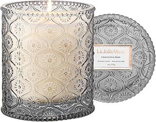 LA Jolie Muse Scented Candle, Scented Candles for Home, Linen Scented Candle, 6 oz 40 Hour Burn Time, Candle Gifts for Women & Men