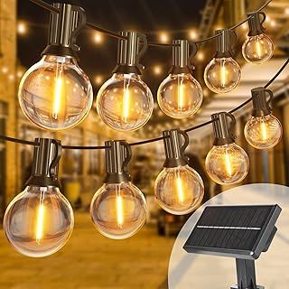 Outdoor String Lights, 15M/50FT 25+1 LED Outdoor Lights Mains Powered, G40 Plastic Shatterproof Led Garden String Bulbs for Outside, Pergola, Yard, Wedding, Christmas, Backyard, Party, Patio