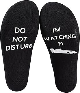 Poshzone Do Not Disturb I'm Watching F1. Racing Car/Sports Car Novelty Socks, Birthday Gift, Sports gift,Gift for Family Friend.Men Women Socks…