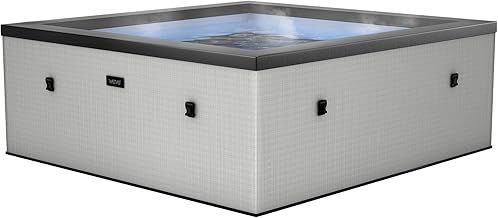 Wave Garda 4 Person Eco Foam Hot Tub | Portable Outdoor Spa with Rapid Heating | Durable PVC Material | Easy Setup | Ideal for Garden and Patio Relaxation | Pebble White
