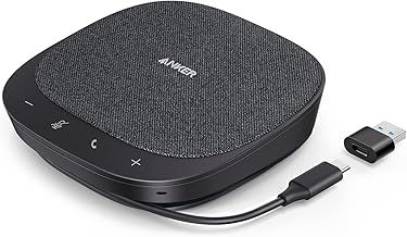 Anker PowerConf S330 USB Conference Speaker for Home Office, Smart Voice Enhancement, Plug and Play, 360° Voice Coverage via 4 Microphones, and Powerful Sound