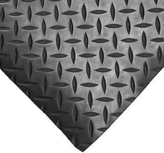 2m x 1.5m x 3mm Checker Plate Matting - Anti-Slip Black Rubber, Waterproof Flooring