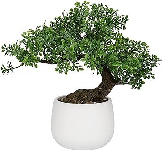 Oairse Artificial Bonsai Tree Fake Plants in Ceramic Pots Artificial Japanese Bonsai Decorative Faux Plants House Plant for Home Table Office Desk Bathroom Shelf Bedroom Farmhouse Decoration