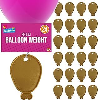 SOL 24pk Helium Balloon Weights - Gold Plastic Party Accessories - Perfect for Securing Balloons at Birthdays, Weddings, New Year - Heavy Duty 205g Weights for Decorations and Large Celebrations