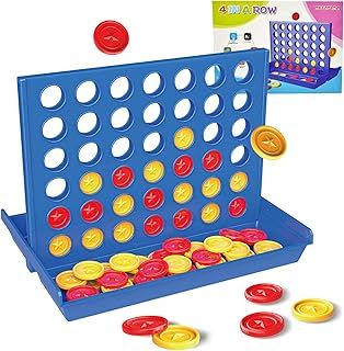 4 in a Row Game,Classic Board Game for Kids,Four Wins travelling game,Educational toy for children,Strategy game for children from 3 4 5 6 7 8