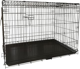 Puppy Dog Crate 2 Doors 42 inch with Removal Tray Folding Metal Pet Training Cage Animal Carrier X Large