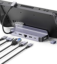 UGREEN Steam Deck Dock, 6-in-1 Docking Station Aluminum Stand with 4K@60Hz HDMI, Gigabit Ethernet, 100W PD, USB-C and USB-A Data Ports, USB C Dock for Steam Deck OLED, ROG Ally and More
