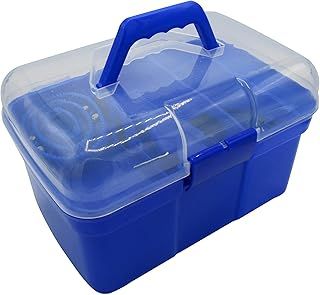 SecureFix Direct Horse Grooming Kit Box Kids (Brushset Pony Equine Equestrian Care Dandy Comb Cleaning Supplies Blue)