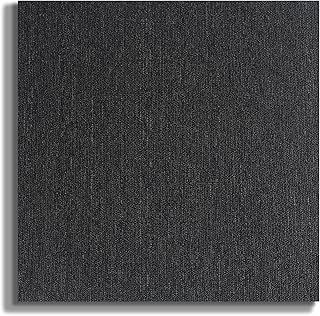 Carpet Tiles 50x50 cm 20 Pack 5 Square Meters for Home Office Living Room Bedroom Commercial Floor (Black)