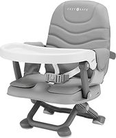 Cozy N Safe Dee Highchair Portable Foldable Compact, Lightweight, Secure with 3-Point Harness, Double Seat Belts, Removable PU Cushions, Dishwasher Safe Tray, Easy Storage (Grey)