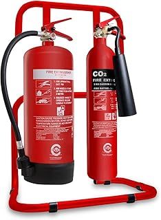 Office Workplace Fire Extinguisher Set. 6 L/LTR Water + 2 KG CO2 Fire Extinguishers with Stand. CE and British Standard KITEMARKED. Ideal for All Types of Workplace