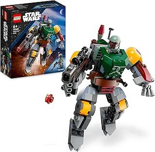 LEGO 75369 Star Wars Boba Fett Mech, Buildable Action Figure Toy with Stud-Shooting Blaster and Jetpack with Flick Shooter, Collectible Set for Kids