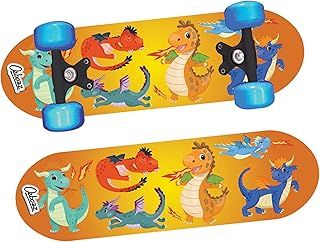 DRAGONS SKATEBOARD WITH FLASHING WHEELS - 17 INCH DECK - Dramatic Graphics - Wheels Light Up When Moving, Assorted Designs and Colours