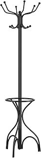 COSTWAY Metal Coat Rack, 12 Hooks Freestanding Clothes Hat Hanger Stand, Home Office Bedroom Entryway Storage Organiser Display Hall Tree, 190cm/200cm (Black, with 4-Legs Base)