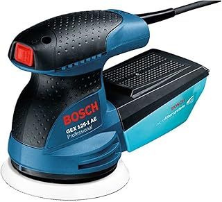 Bosch Professional Random Orbit Sander GEX 125-1 AE (240V, Microfilter Box, Sanding Paper K80, Carrying Case)