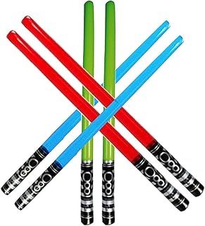 Inflatable Party Star War Jedi Knight Light Saber Safe Sword Stick Balloons For Halloween Costume Fancy Dress Party Favors Balloons Photo Booth Props (6 PCS)