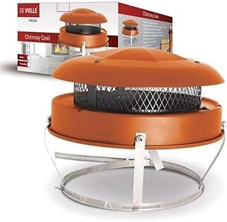De Vielle Bird guard cowl Anti down draught Terracotta colour, strap fix