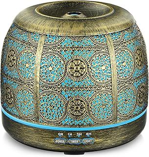 Essential Oils Diffuser, 500ml Ultrasonic Aroma Aromatherapy Diffuser Humidifier with 7 Colour Night Light, 4 Timer Diffuser Oils Fragrance,Auto Shut-Off Oil Diffusers for Home Decor,Bedroom