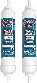 Under Sink Filter System Replacement Inline Filter | Kitchen Tap Water Filter Cartridge | Universal 3/8" Male Stem Filter for Chlorine, Taste, Odour and Scale (2 Pack)