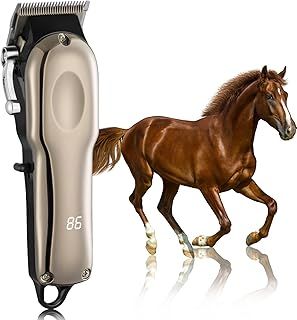 Ciphuoly Cordless Horse Clippers - Lightweight, Quiet Grooming Kit for Horses, Rechargeable Trimmers for Thick and Matted Hair