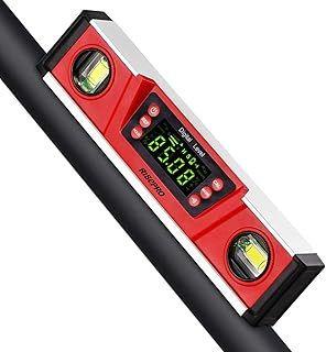 RISEPRO 10 Inches Digital Spirit Level and Protractor V-Groove Magnetic Base IP54 Protected Electronic Bubble Inclinometer, Angle Finder, Gauge w/Large VA Display