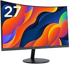 KOORUI 27 Inch Curved Computer Monitor- Full HD 1080P 75Hz Gaming Monitor LED HDMI VGA, Tilt Adjustment, Eye Care, Black 27N5CA