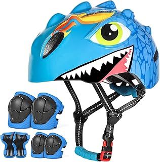 VICTGOAL Kids Bike Helmet with Cute 3D Cartoon Design for Cycling Roller Skating Scooting Lightweight Sports Safety Helmet for Ages 3-8 Boys Girls with Size Adjustable
