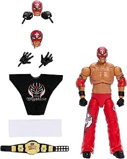 WWE Ultimate Edition Action Figure Rey Mysterio Fan TakeOver Collectible with Interchangeable Accessories, Extra Heads & Swappable Hands, HVV70