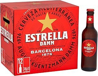 Estrella Damm Premium Lager Beer 12 x 330ml Bottles (Pack of 12)