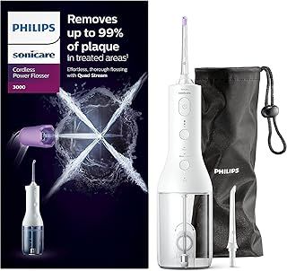 Philips Sonicare Cordless Power Flosser 3000 Oral Irrigator - Water Flosser for Teeth, Gums and Dental Care, White (Model HX3826/31)