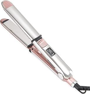 Professional Hair Straighteners, Titanium Flat Iron, Double Side 3D Floating Plates Fast Heating Flat Iron, Pink 2 in 1 Hair Straightener Curler for All Hairstyles, Gift for Women
