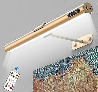 GOVSSING Picture Lights for Wall - 4000mAh Battery Operated Wall Lights with Remote, 3 Color Temps & Brightness Adjustable, 15.7” Rechargeable Wall Light, Memory & Timer Functions USB-C